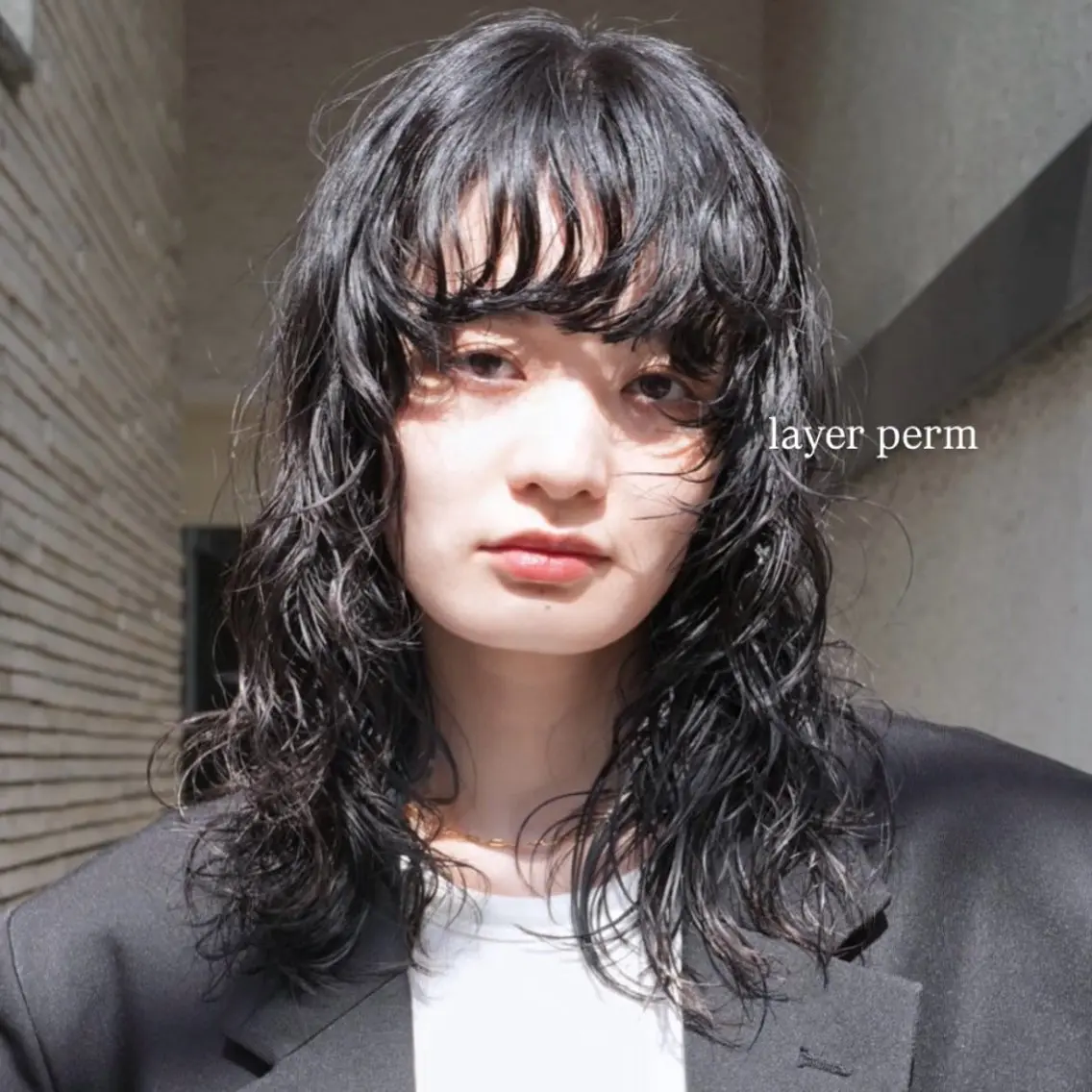 ミディアム パーマ ミディアムパーマ レイヤーカット トリートメント misaki morimoto🌱のヘアスタイル