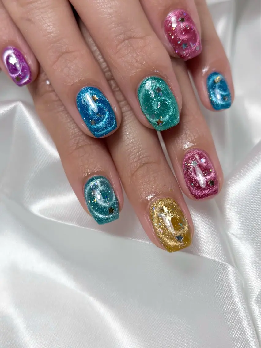 ネイル マグネットネイル ハンドネイル Nailsalon E's cafeのネイルデザイン