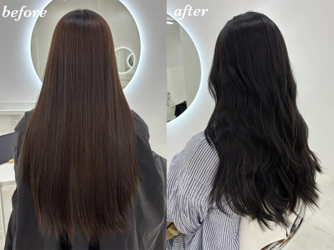 ロング カラー カット ヘアカラー トリートメント 【aini天王寺】 𝐚𝐢𝐫𝐢✂︎のヘアスタイル
