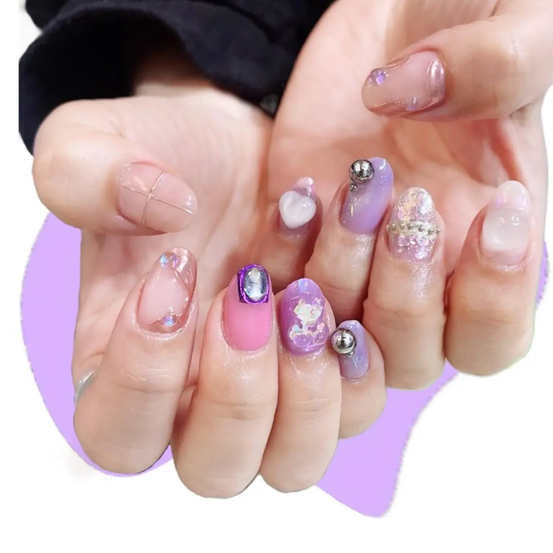ネイル オーロラネイル 桜ネイル 氷ネイル・うるうるネイル 韓国ネイル マグネットネイル ハンドネイル VOLLMOND nailのネイルデザイン