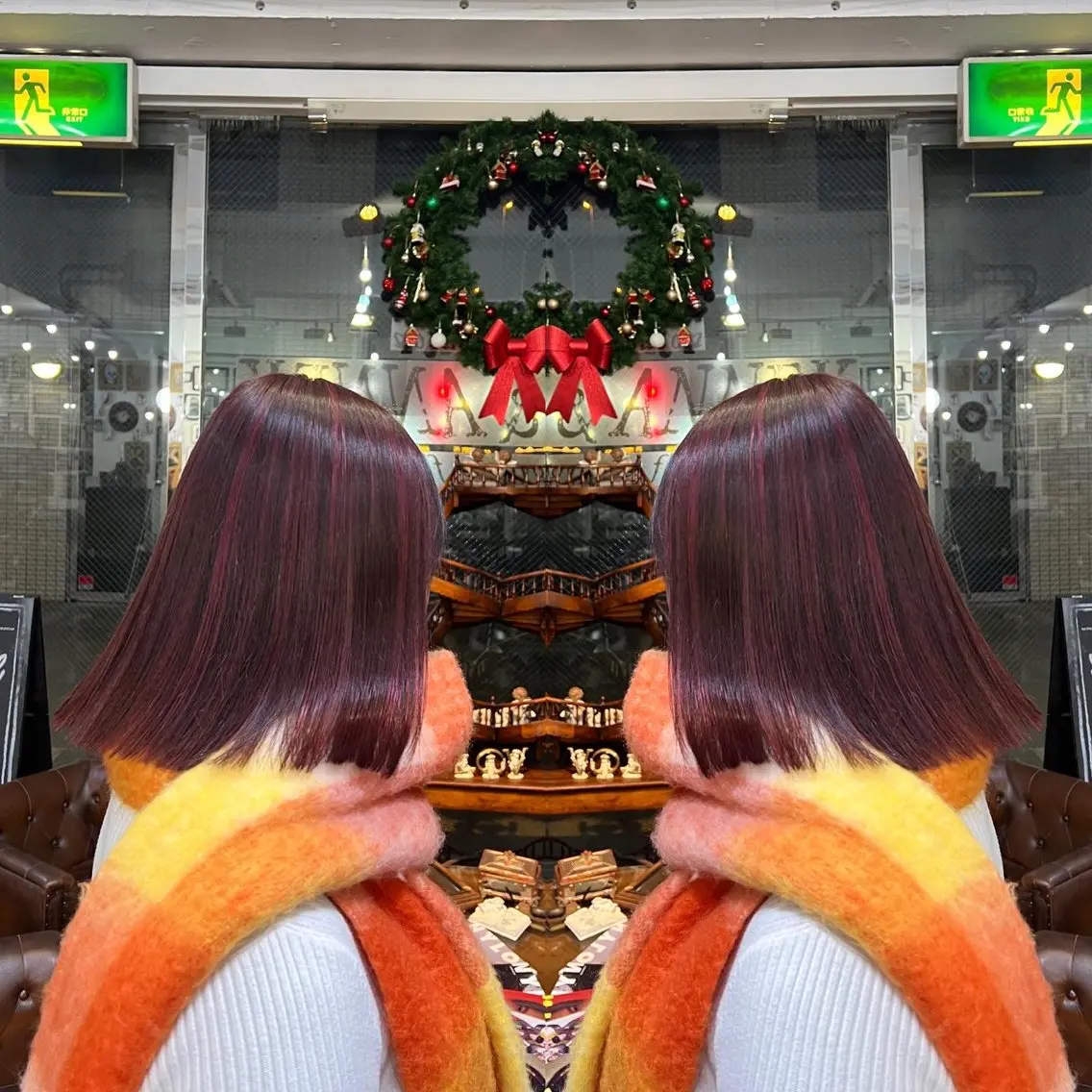 セミロング カラー パーマ/レイヤー /ハイライト/AOIのヘアスタイル