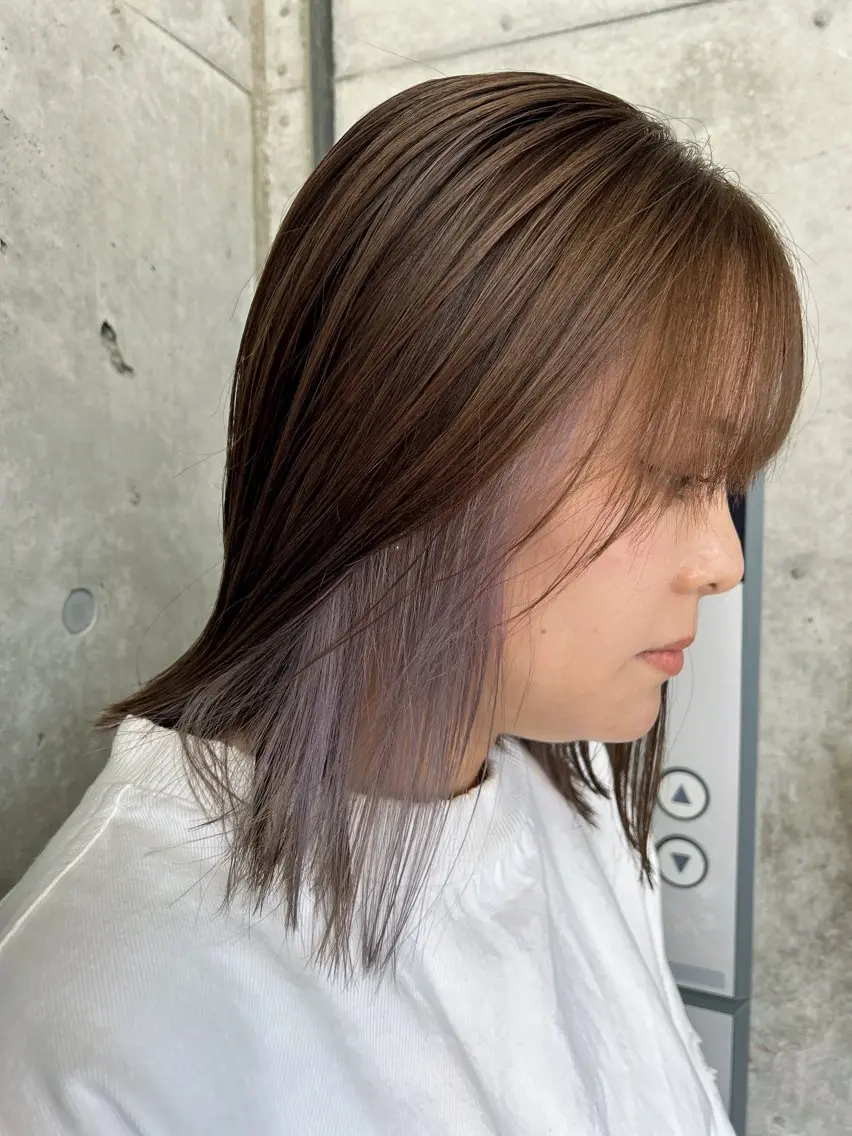 ミディアム カラー ヘアカラー トリートメント 🎨デザイン🥇 美髪・艶髪 日暮千敬のヘアスタイル