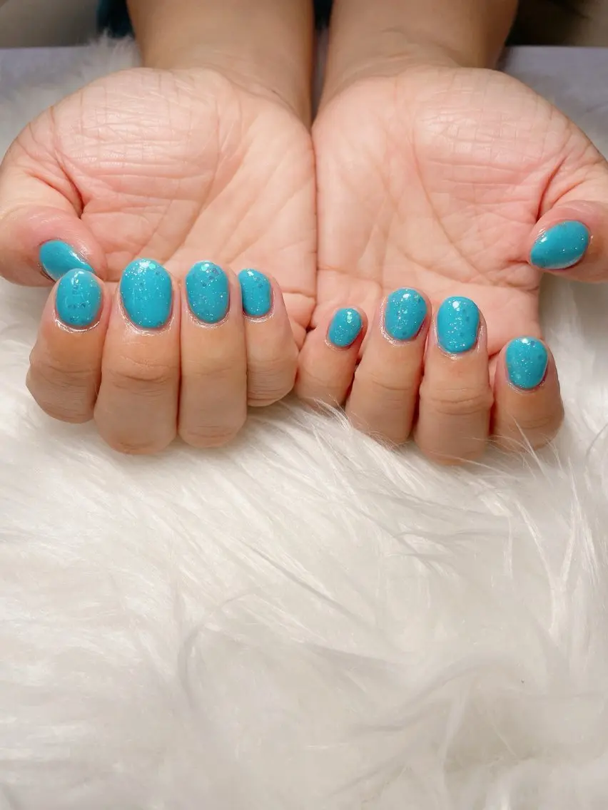 ネイル ブルー キラキラネイル ハンドネイル nailsalon Rinのネイルデザイン
