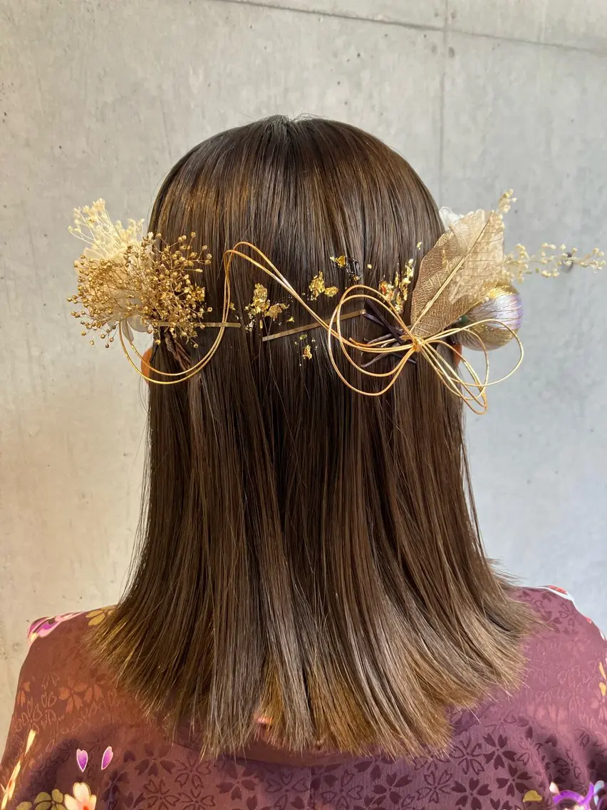 ミディアム ヘアアレンジ 卒業式のヘアスタイル 着付け 勝野 麻美のヘアスタイル