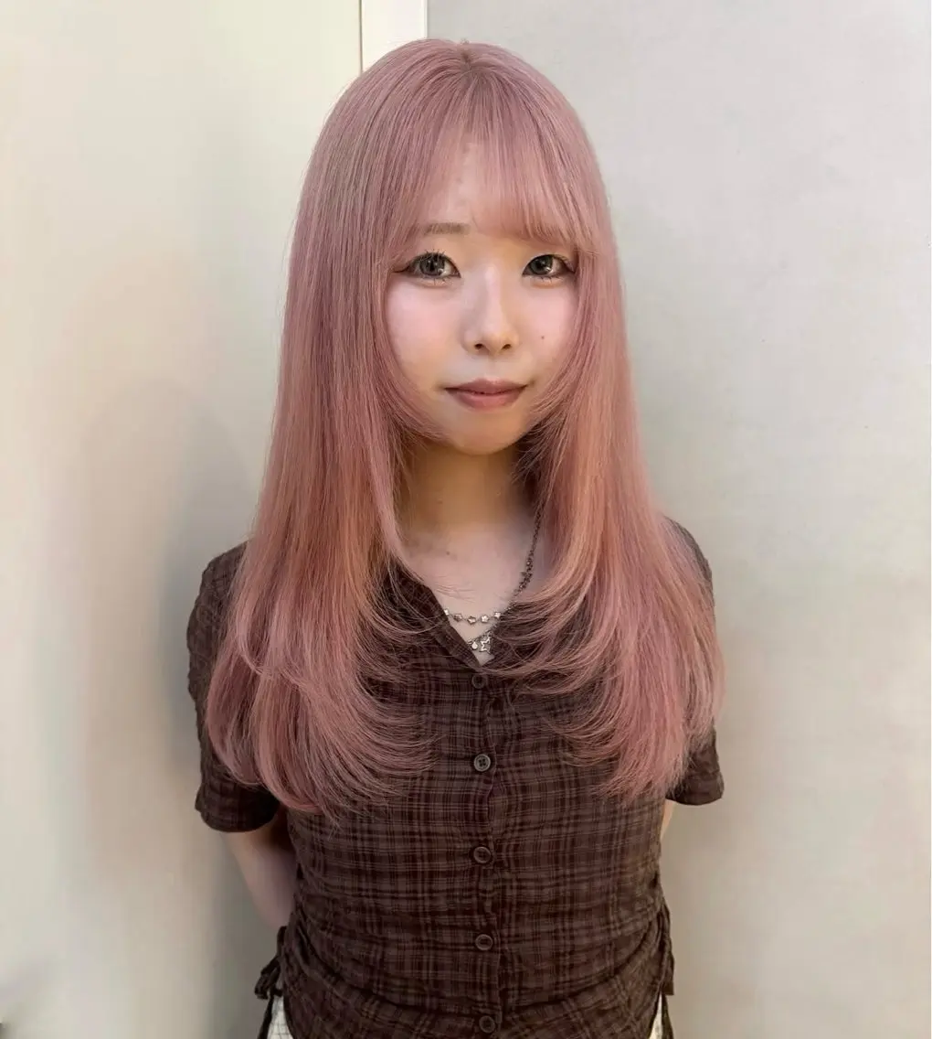 ミディアム カラー ヘアアレンジ ヘアカラー ハイトーン/縮毛矯正 /梅田/みほのヘアスタイル