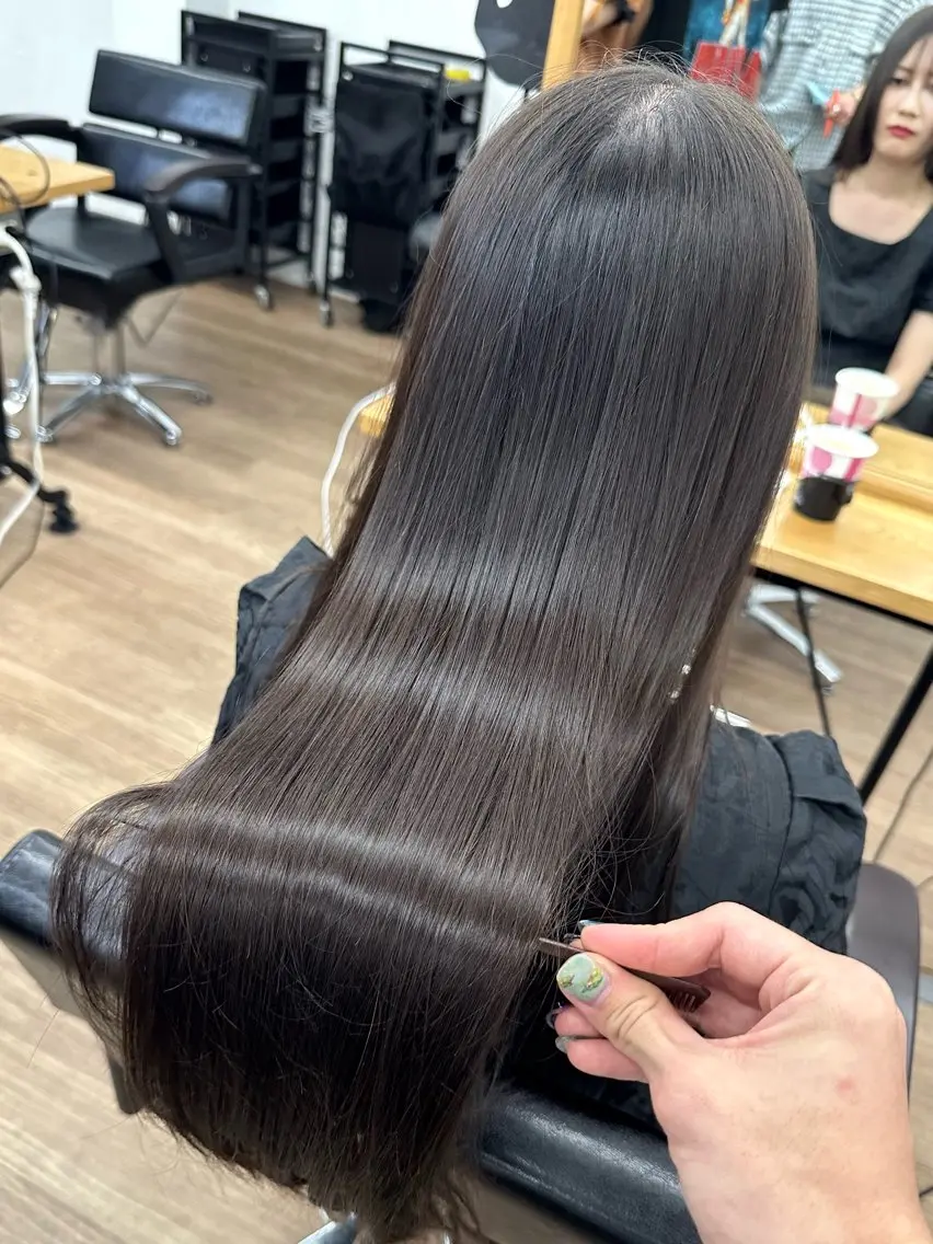 ロング カラー パーマ ヘアアレンジ メンズ ベージュカラー 顔周りカット 髪質改善 レイヤーカット トリートメント カット ヘアカラー トリートメント 💎髪質改善特化💎 RUITOのヘアスタイル