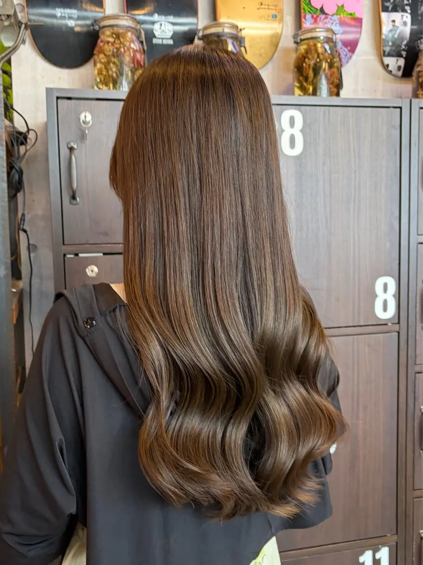 ロング カラー ヘアアレンジ ヘアカラー トリートメント 【縮毛矯正特化】 kyokaのヘアスタイル