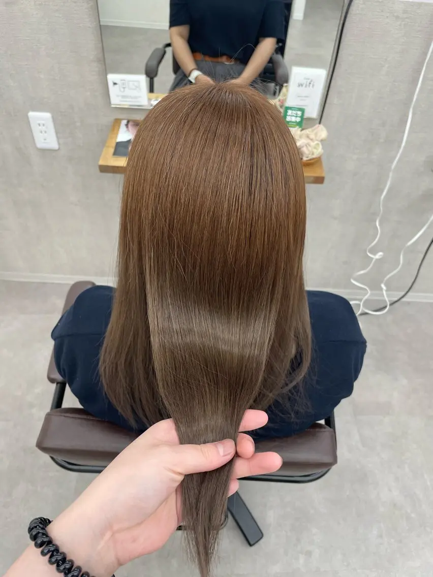 セミロング カラー ブリーチ 髪質改善 トリートメント ラーム 松江学園/SYUNAのヘアスタイル