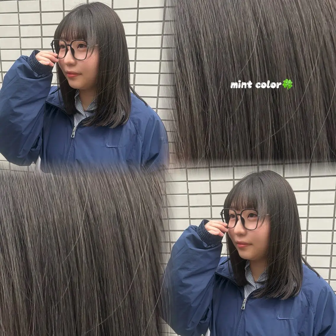 ミディアム カラー 透明感カラー ミント カット ヘアカラー 艶カラー/ レイヤー /髪質改善｜YUIのヘアスタイル