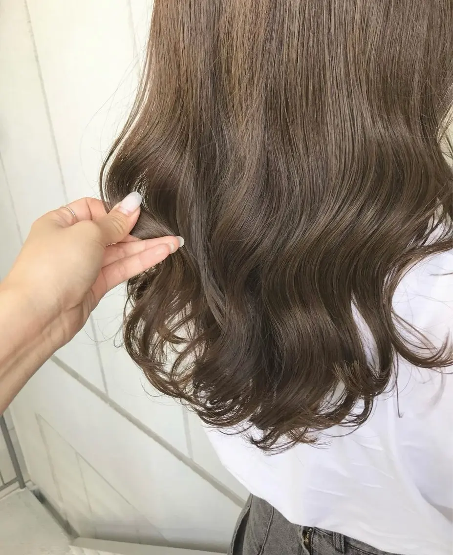 ロング カラー カット ヘアカラー トリートメント akane/オリーブ /ボブパーマのヘアスタイル