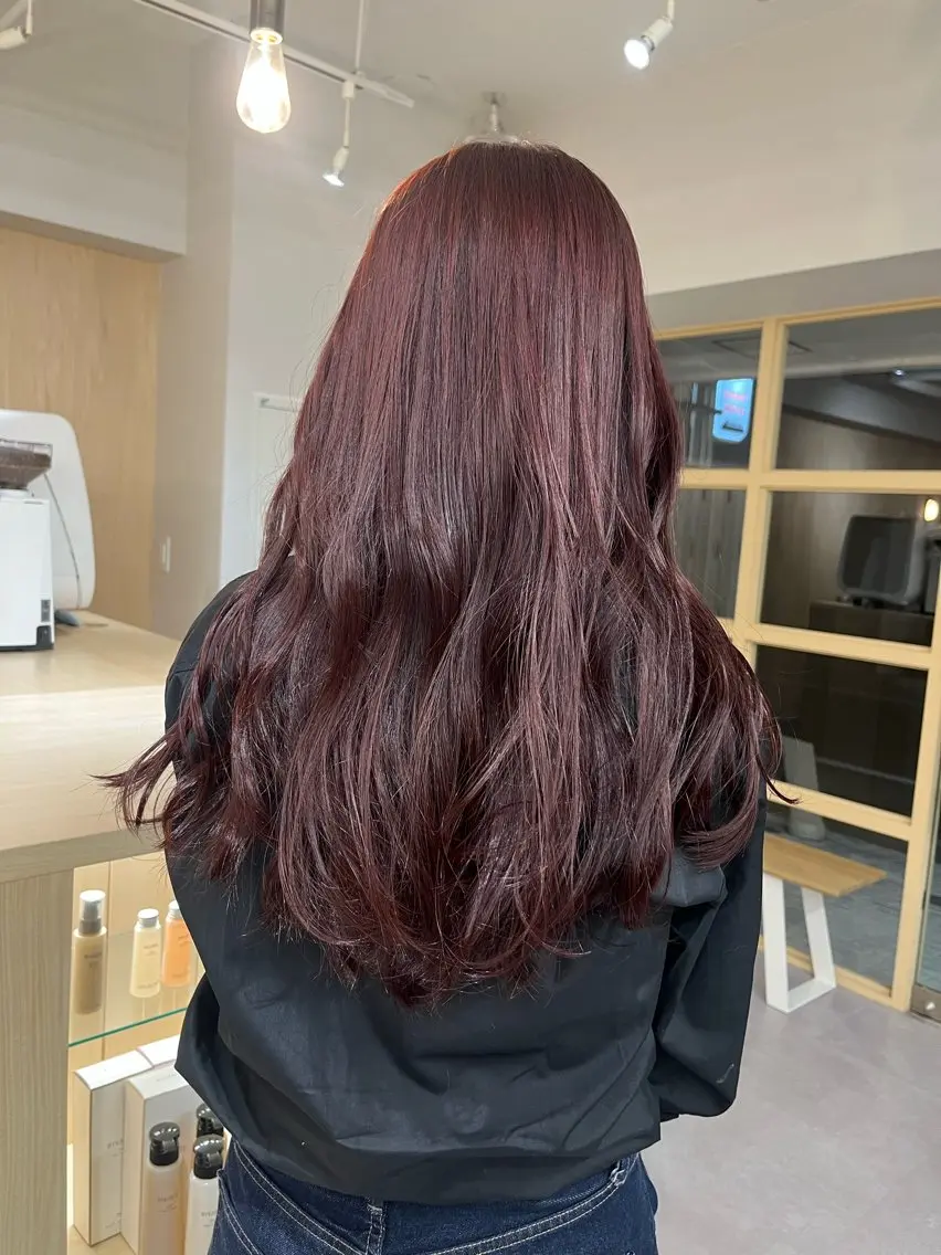 カラー レッドカラー ヘアカラー ひな‪‪︎/暖色 柔color🌷のヘアスタイル