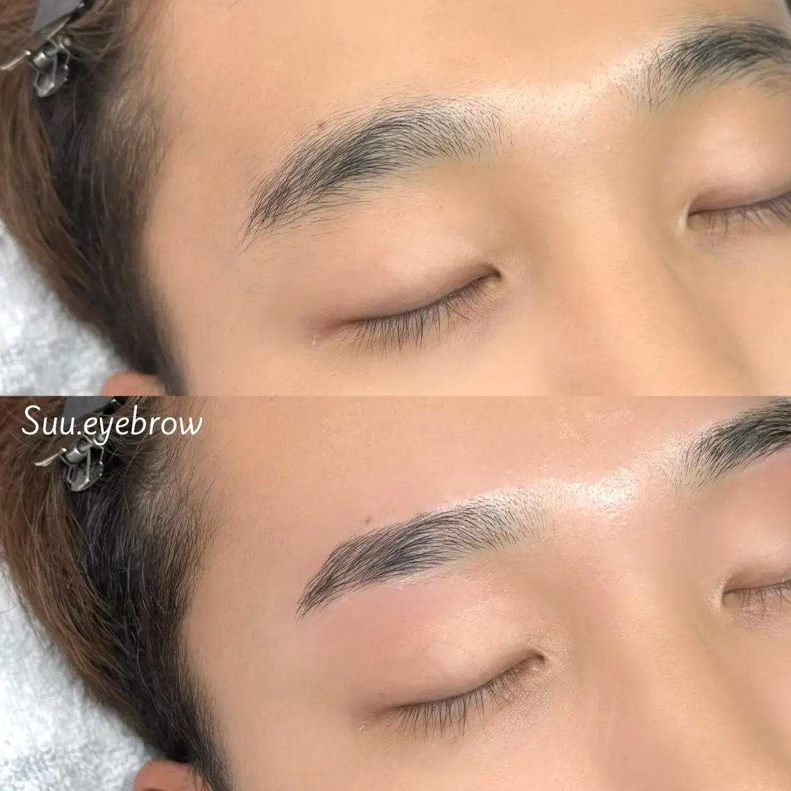 【平日限定👨🏻‍💻📝 ́͏̖-】似合わせメンズ眉毛wax +眉カット+間引き（毛量調整）👀✂️¥3,400の写真
