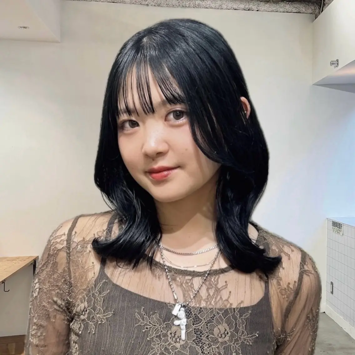 セミロング ヘアカラー ダメージレス縮毛矯 正・ブリーチMICOのヘアスタイル