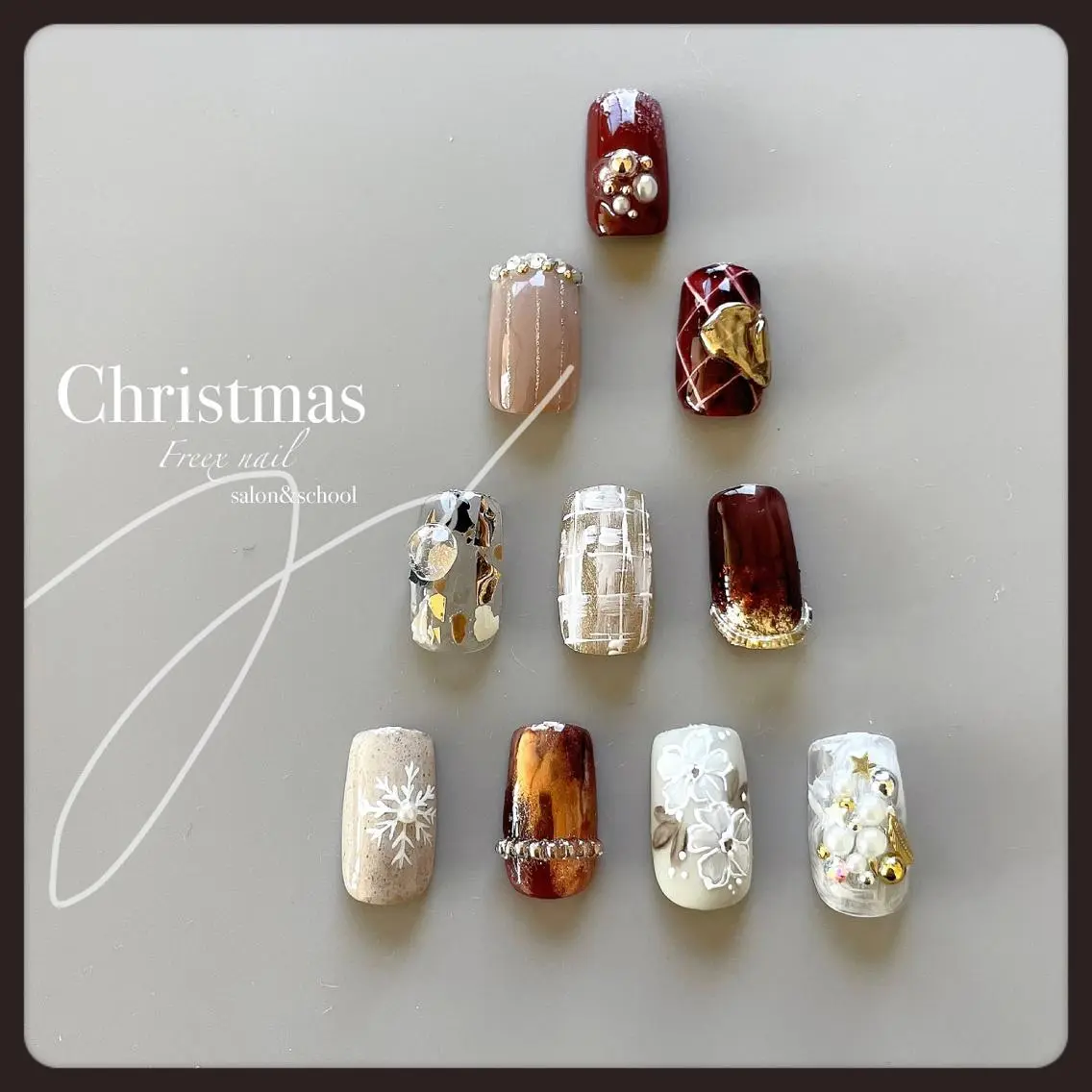 ネイル 冬ネイル クリスマス ハンドネイル ハンドケア freex nail /ニュアンス/個性派のネイルデザイン