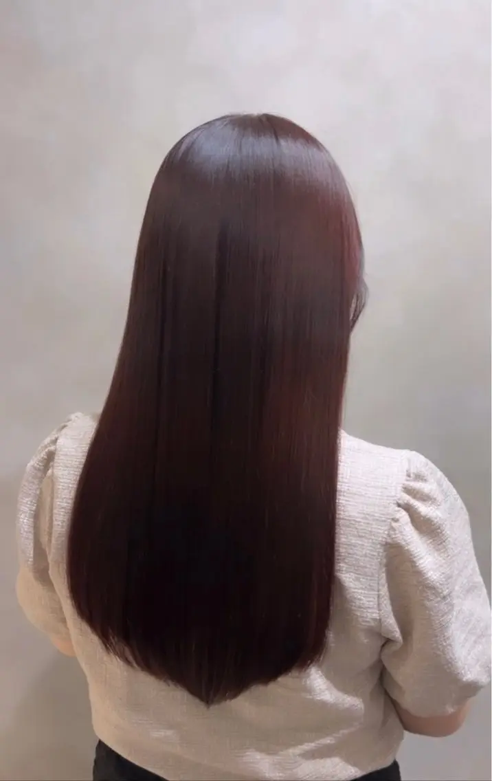 ロング カラー ブラウンカラー レッドカラー レッドブラウン カット ヘアカラー 縮毛矯正 トリートメント ROW町田★ 船木のヘアスタイル