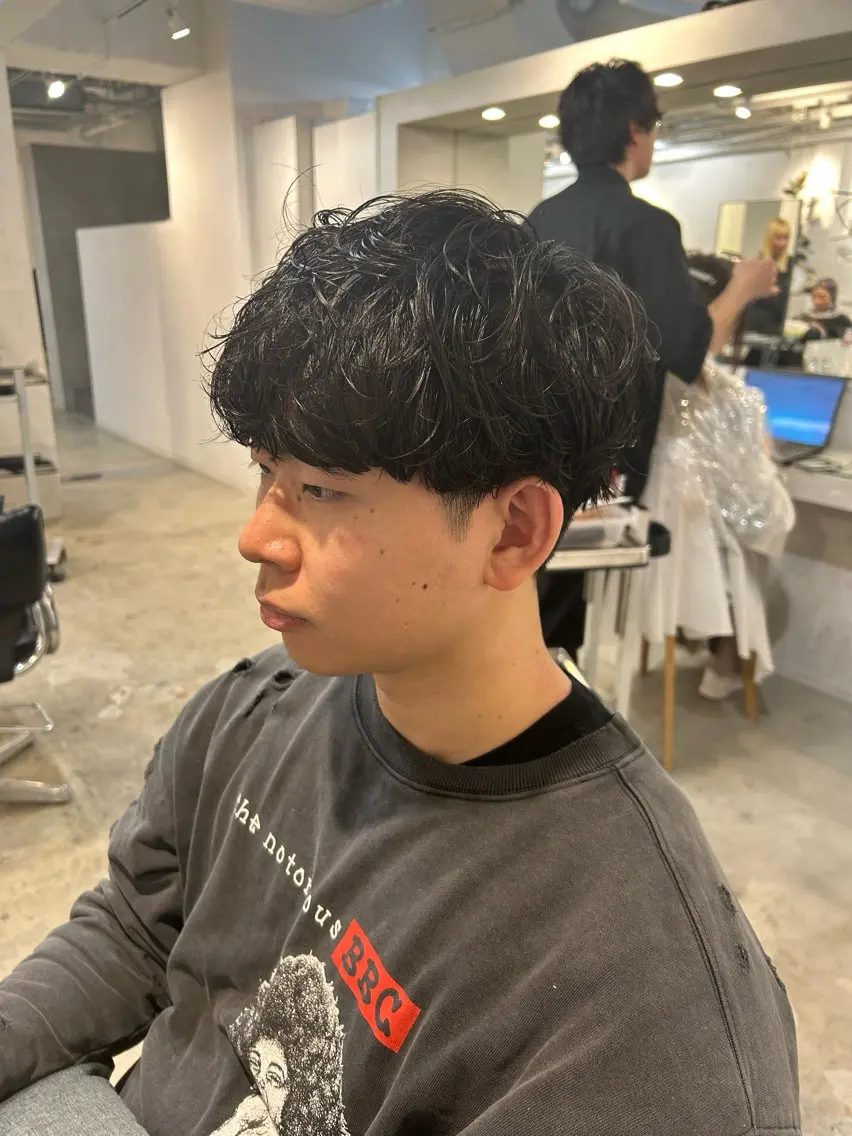 パーマ メンズ カット パーマ メンズ清潔感のプロ 💈メンズパーマ藤田のヘアスタイル