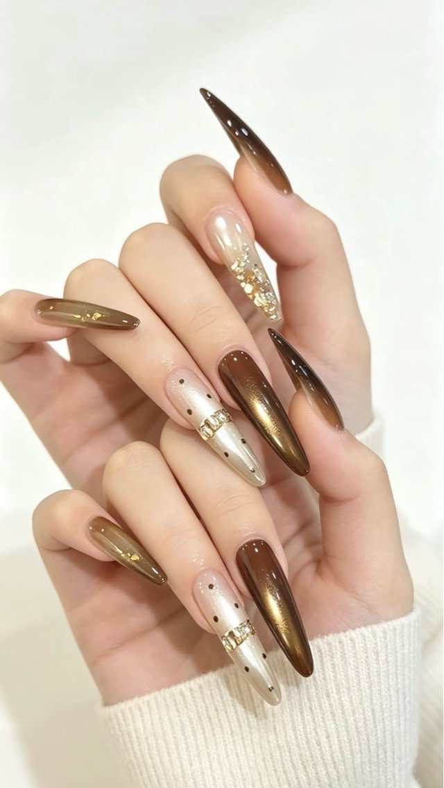 ネイル フレンチネイル ラメ(グリッター) ラメグラデーション マグネットネイル 持ち込み ハンドネイル Unicorn Nail原宿表参道のネイルデザイン
