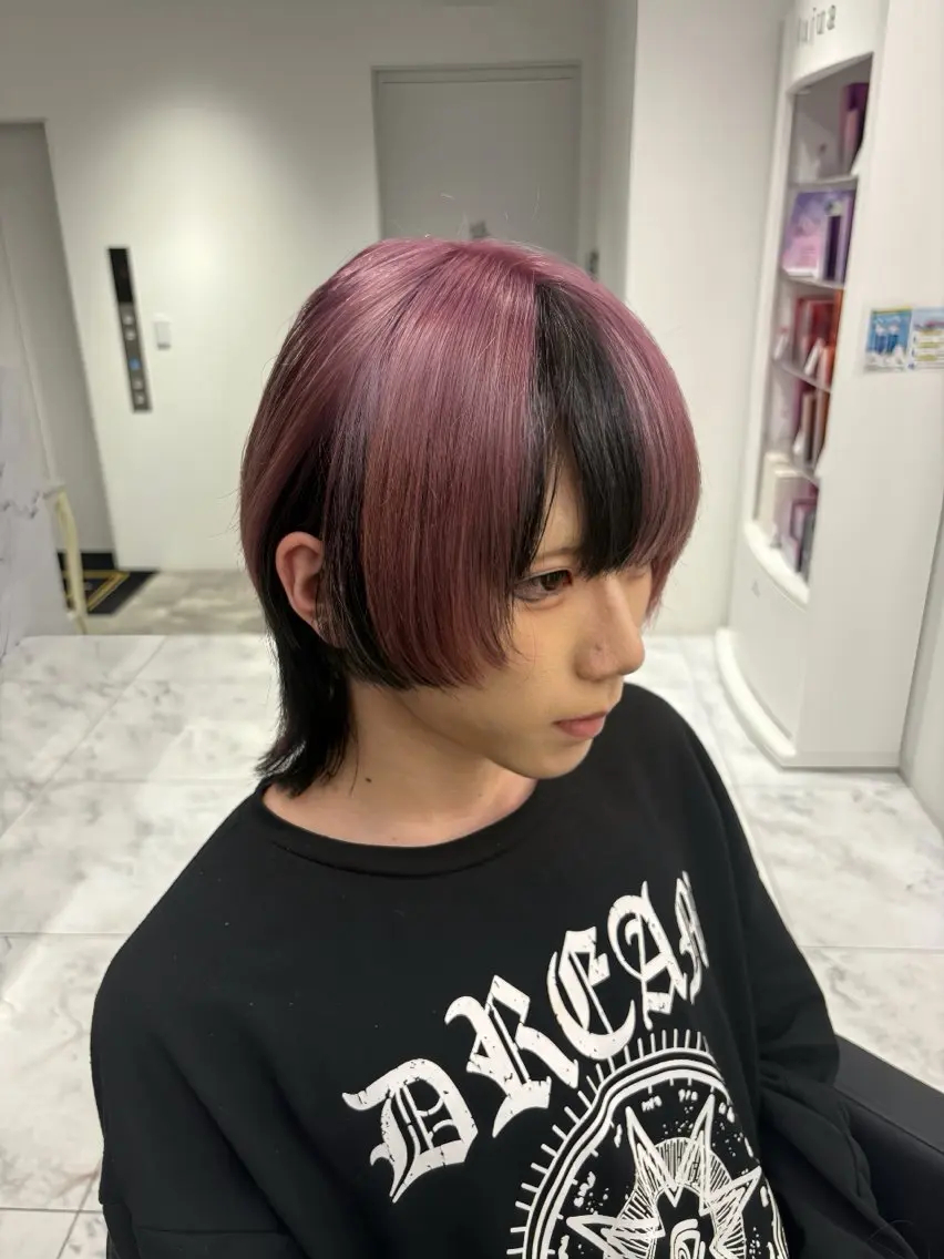 ミディアム カラー メンズ ヘアカラー トリートメント ヘッドスパ 【メンズ特化】 鈴汰郎/毛流れパーマのヘアスタイル