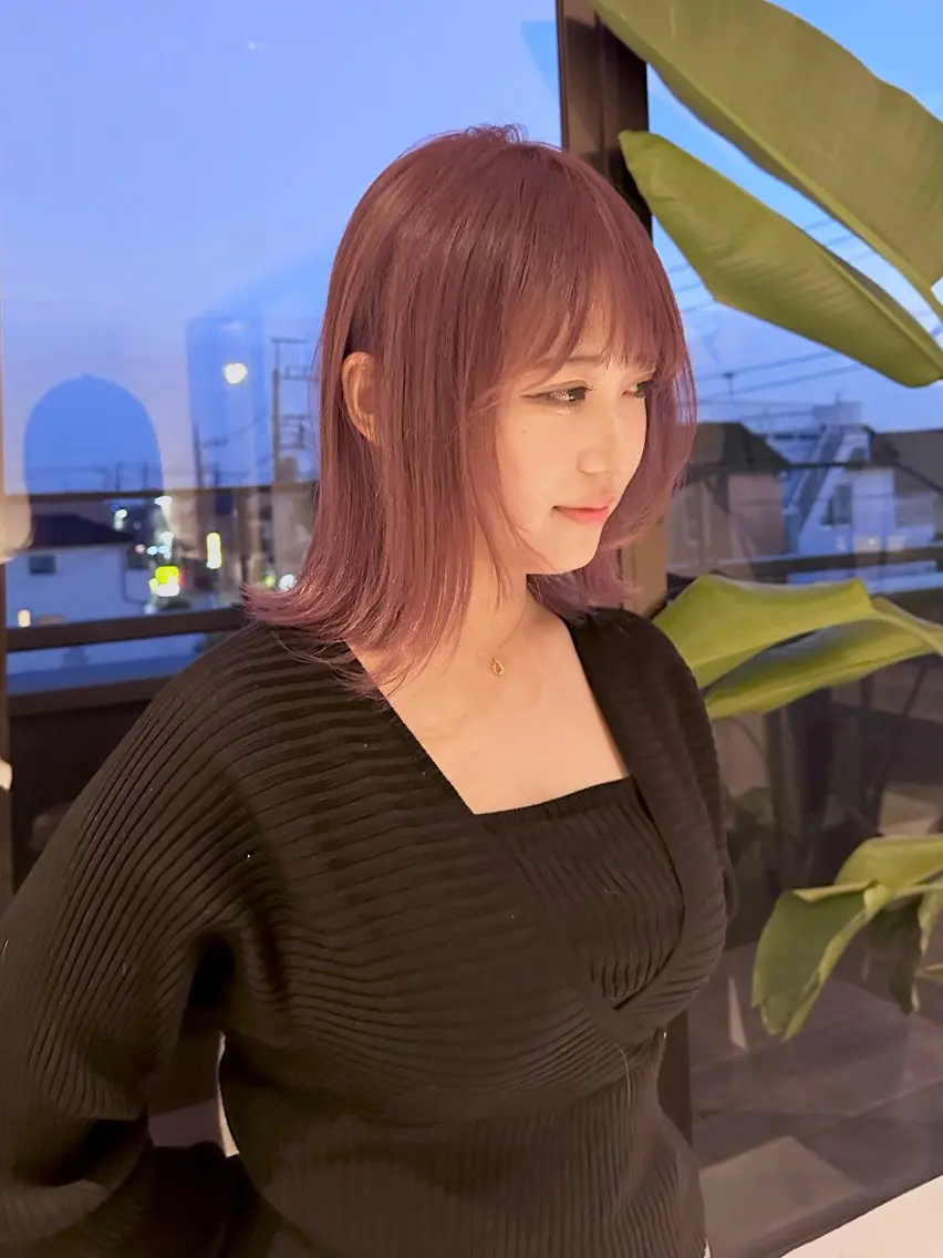 ショート カラー ピンクカラー ヘアカラー トリートメント 韓国ハッシュカット/ レイヤー/常角友野のヘアスタイル
