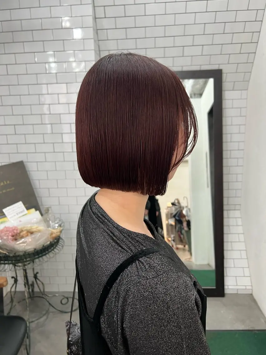 ショート カット ヘアカラー トリートメント 紙屋町ショート /ボブ　パーマ河内蓮のヘアスタイル