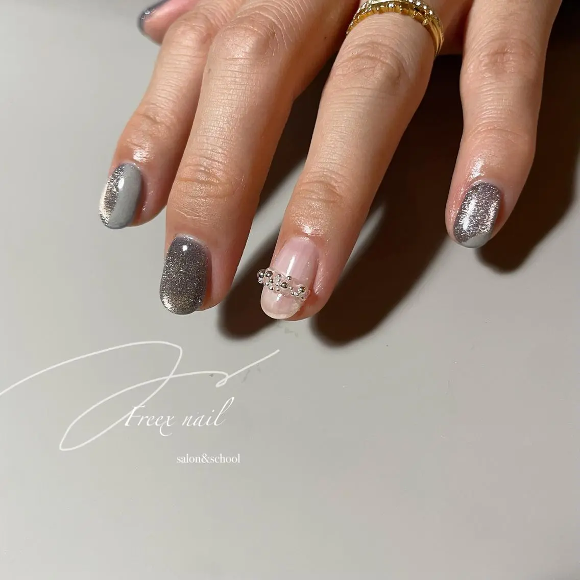 ネイル マグネットネイル ハンドネイル ハンドケア freex nail /ニュアンス/個性派のネイルデザイン
