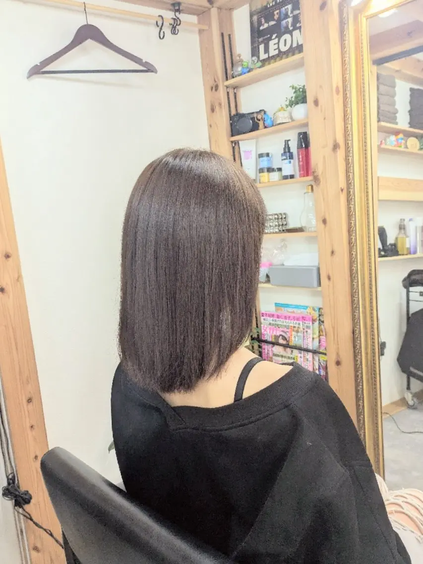 ミディアム カラー カット ヘアカラー トリートメント 浜松/篠原町 ハリコシ艶カラーのヘアスタイル