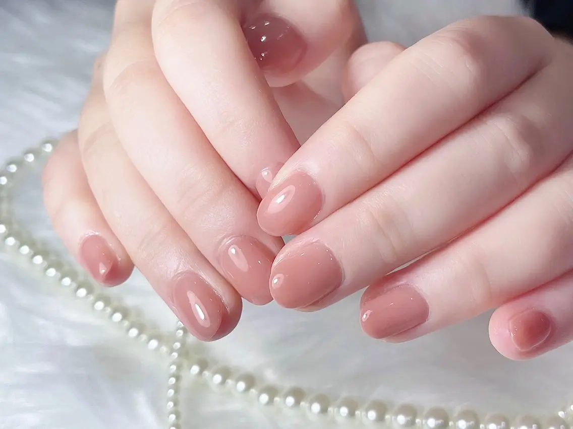 ネイル ブラウン ジェルネイル ラメ(グリッター) オフィスネイル パラジェル k-two nailのネイルデザイン