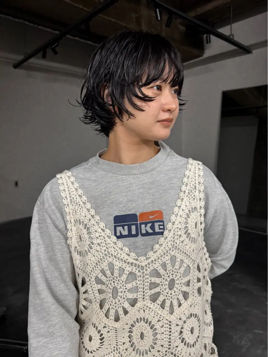 ショート パーマ もりしま あやかのヘアスタイル