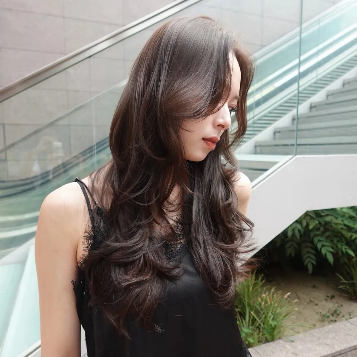 ロング カラー ヘアアレンジ レイヤーカット カット ヘアカラー トリートメント レイヤーカット🤍 RINAのヘアスタイル