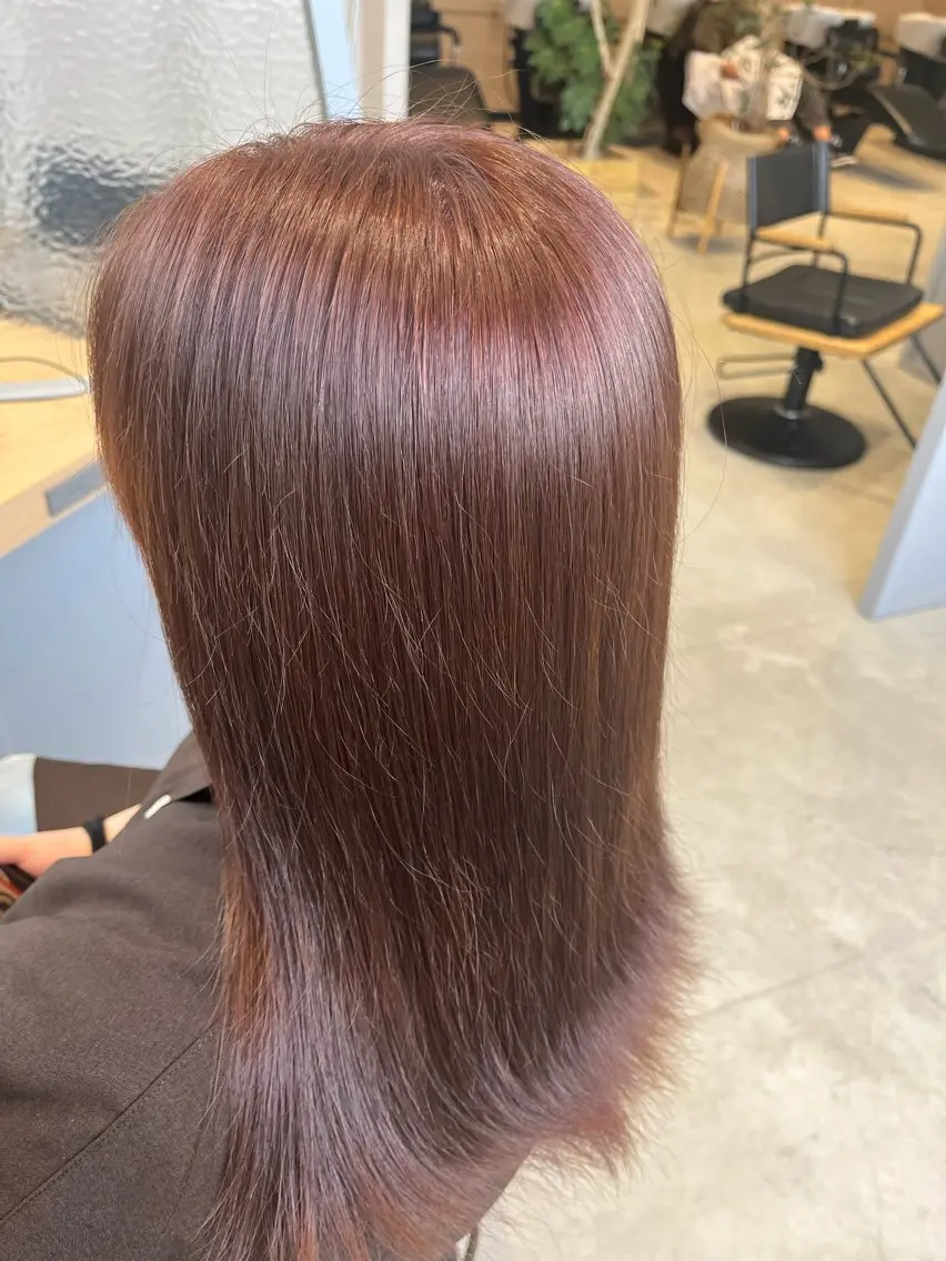 カラー ピンクカラー トリートメント 福島 果音のヘアスタイル