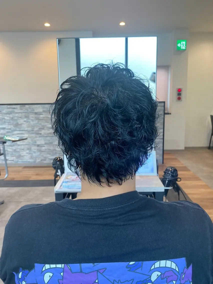 ショート パーマ メンズ カット パーマ 矢部 萌深のヘアスタイル