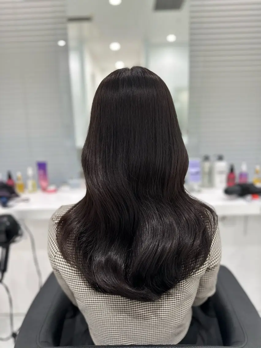 ミディアム カラー カット ヘアカラー トリートメント ヘッドスパ ヘアセット ♡上品韓国髪♡ブラ ウン/SAYATOのヘアスタイル