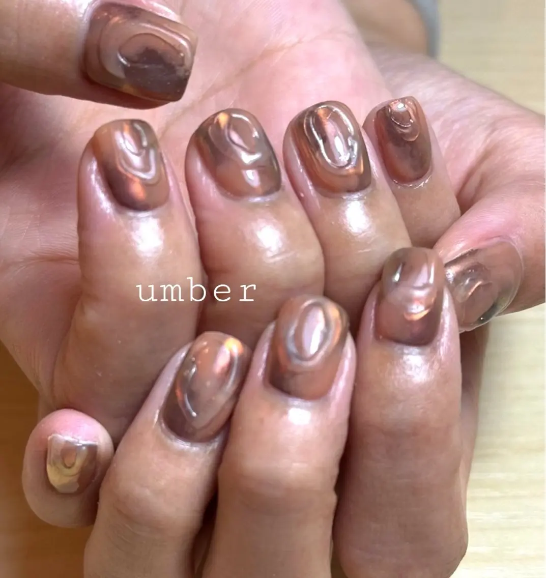 ネイル ハンドネイル umber 三茶1分のネイルデザイン