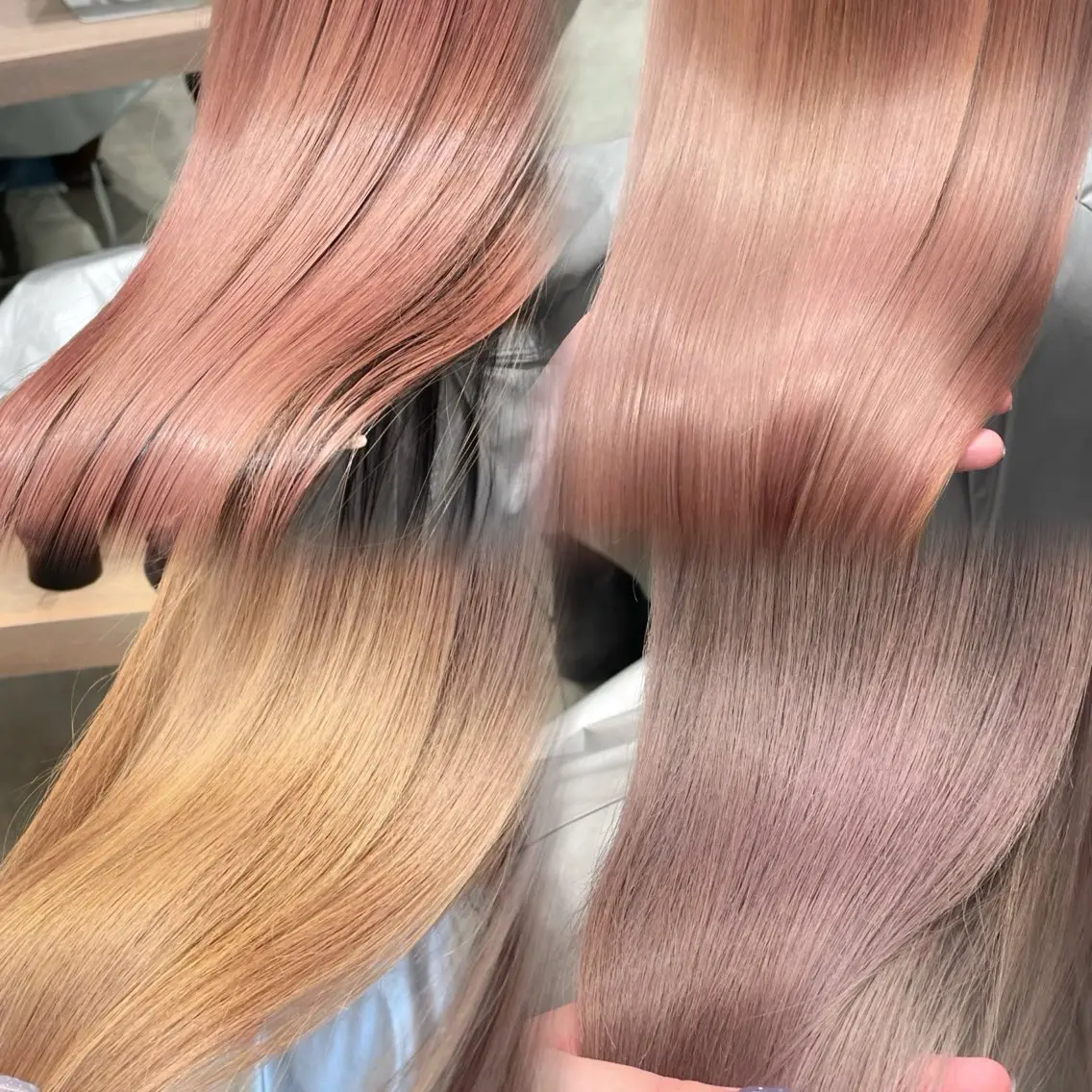 ロング カラー ヘアアレンジ ベージュカラー ブロンド ハイトーンカラー ミルクティーベージュ ピンクカラー ヘアカラー トリートメント ヘアセット 憧れの艶ハイトーンへ 🌙サイダサキのヘアスタイル