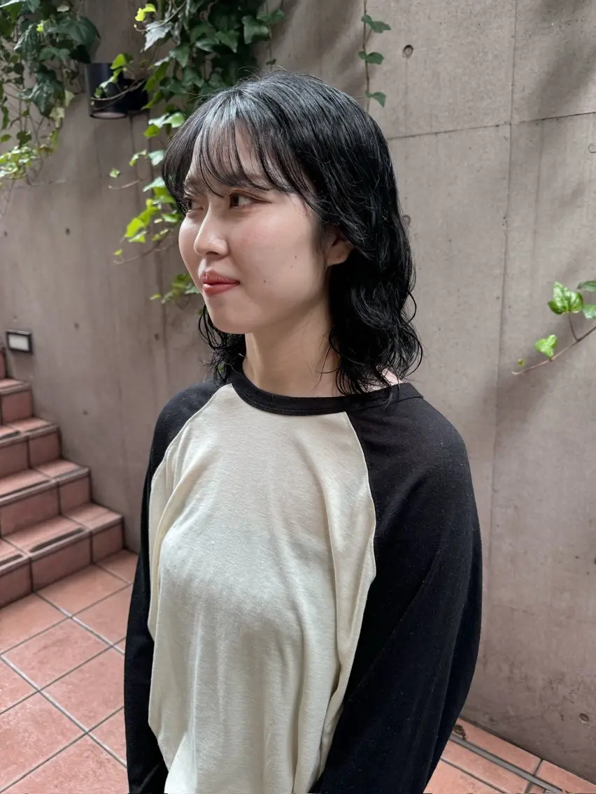ミディアム パーマ カット パーマ 大橋 芽衣のヘアスタイル