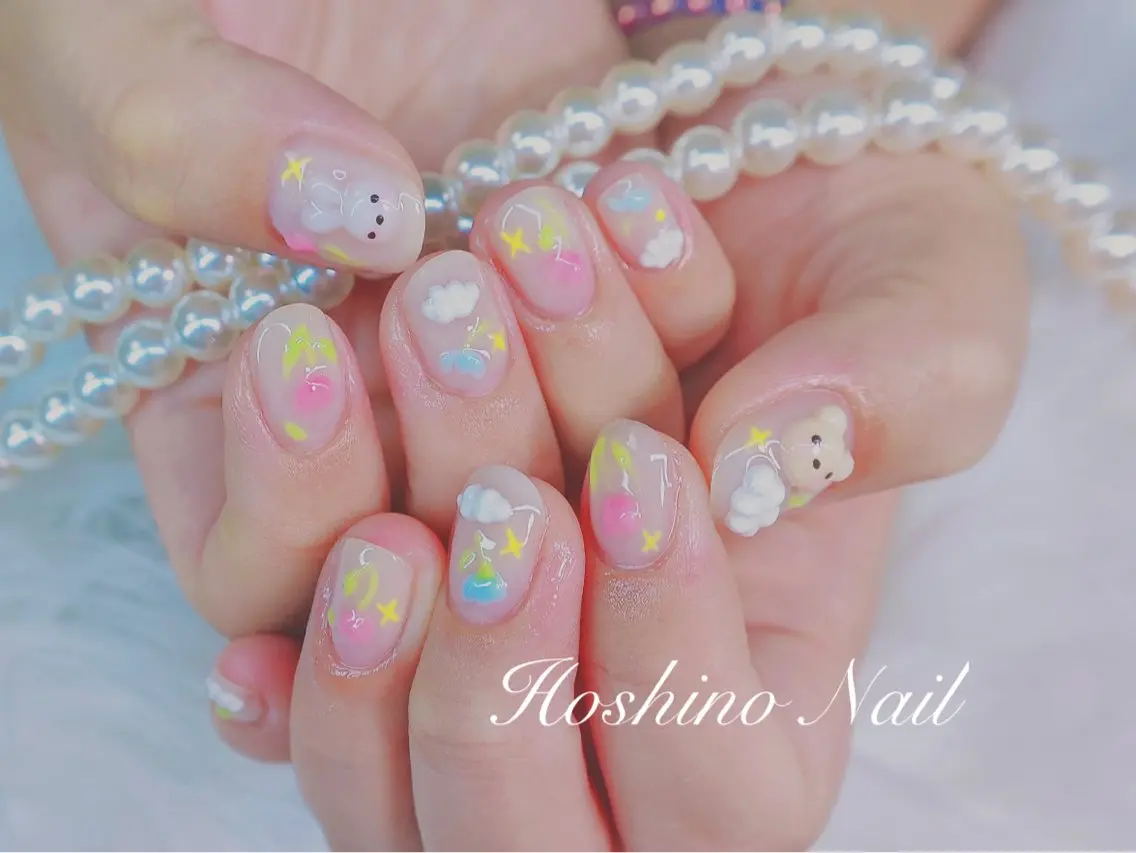 ネイル HOSHINO NAIL_長さだしのネイルデザイン