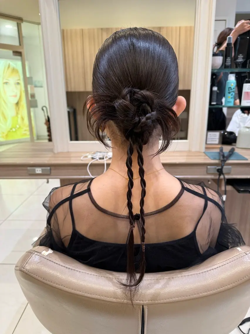 ロング ヘアアレンジ ヘアセット 韓国ヘアメイク🎀/ 縮毛矯正✨山本媛香のヘアスタイル