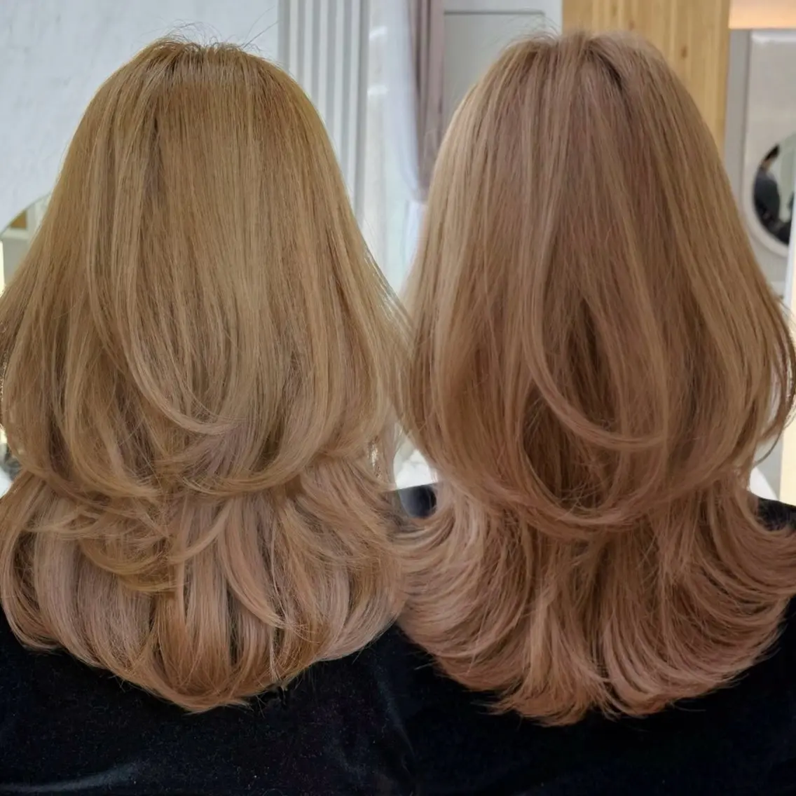 ミディアム カット ヘアカラー トリートメント かなこ/ミディアム レイヤー／ワンカールのヘアスタイル