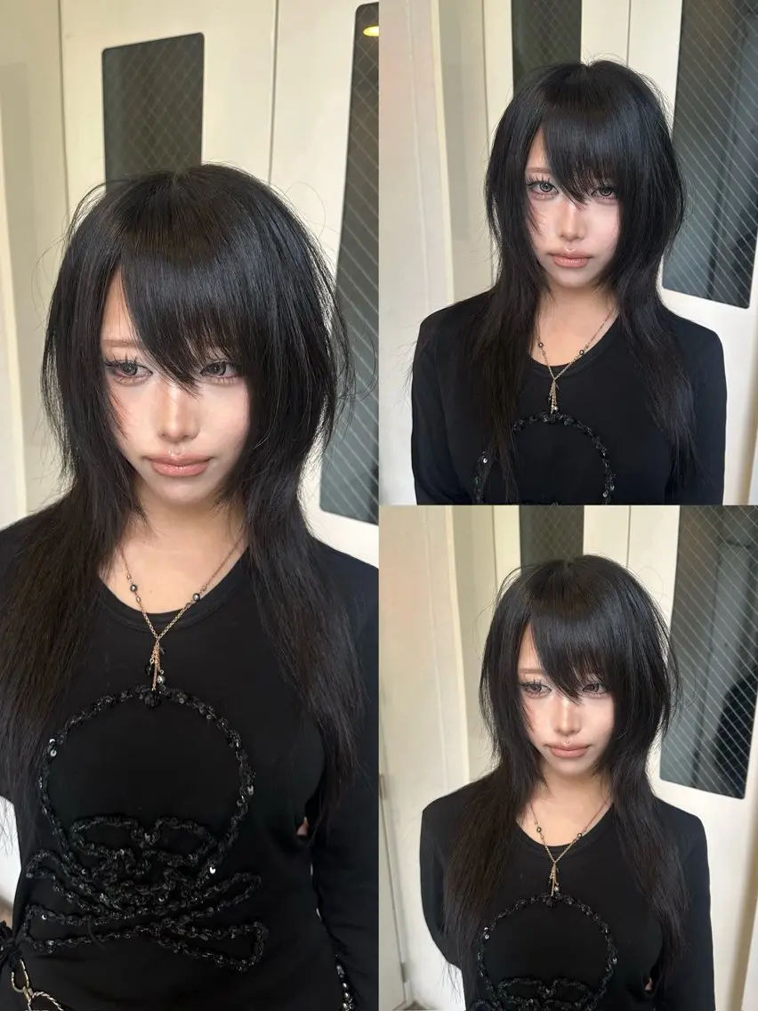 ロング カラー 黒髪 ハッシュカット ヘアカラー 🪶Y2K/平成/レ イヤー🪶chakiのヘアスタイル