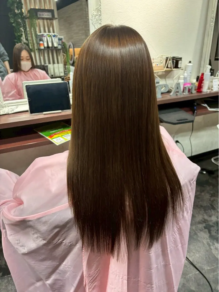 ロング カラー 透明感カラー トリートメント ヘアカラー 梅野 巧成のヘアスタイル