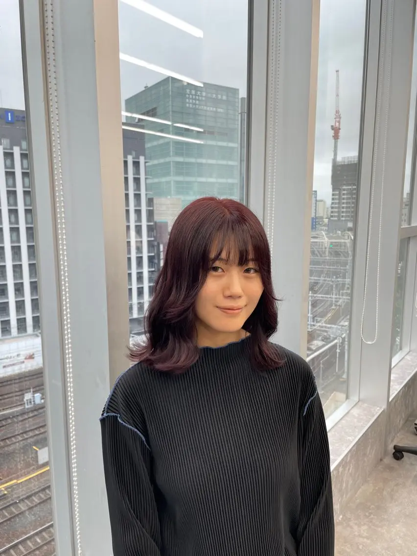 ミディアム カラー ヘアアレンジ ブリーチ ハイトーンカラー レッドカラー 髪質改善 神戸三宮ダメージレス ブリーチ特化 麟太郎のヘアスタイル