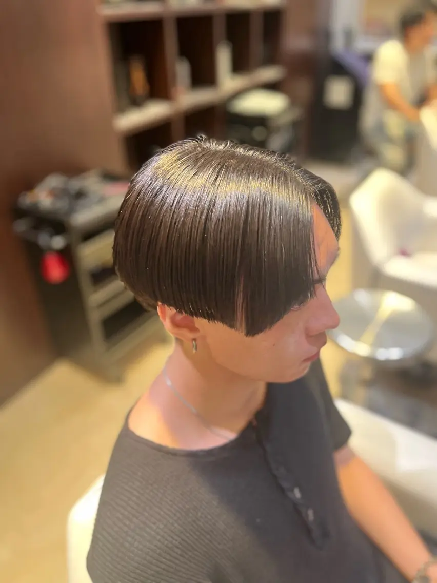 ショート メンズ センターパート マッシュ 縮毛矯正 韓国メンズヘア特化 ‪☆KOKIのヘアスタイル
