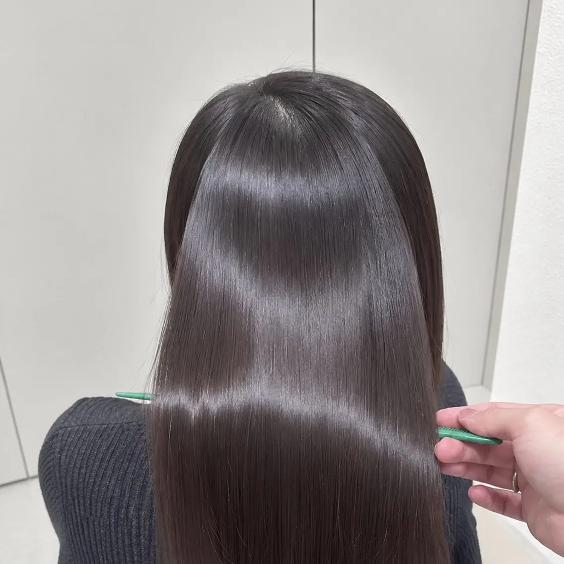 ロング カット 縮毛矯正 トリートメント 髪質改善　縮毛矯正 つやボブ／銀座／あおのヘアスタイル