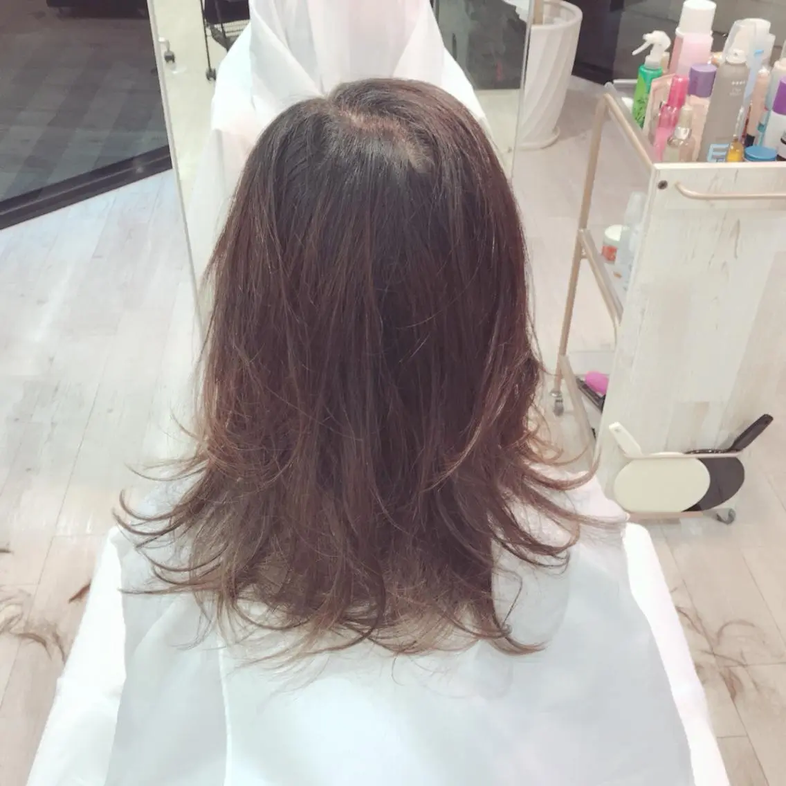 ミディアム カラー パーマ ヘアアレンジ メンズ キッズ ネイル マツエク・マツパ ドライ カット✂️髪質改善のヘアスタイル
