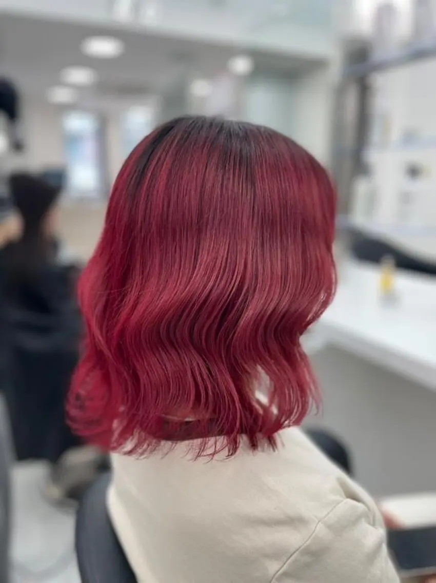 カラー ブリーチ ケアブリーチ 髪質改善 縮毛矯正 🍒renka🍒 ボブ/ショート/暖色のヘアスタイル