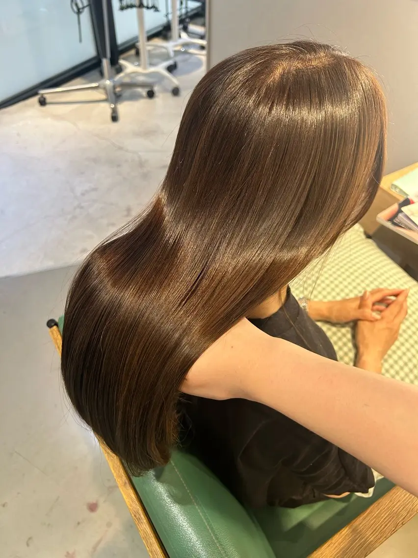 ロング カラー ブラウンカラー チョコレートブラウン ヘアカラー トリートメント Hotaru/梅田 /茶屋町のヘアスタイル