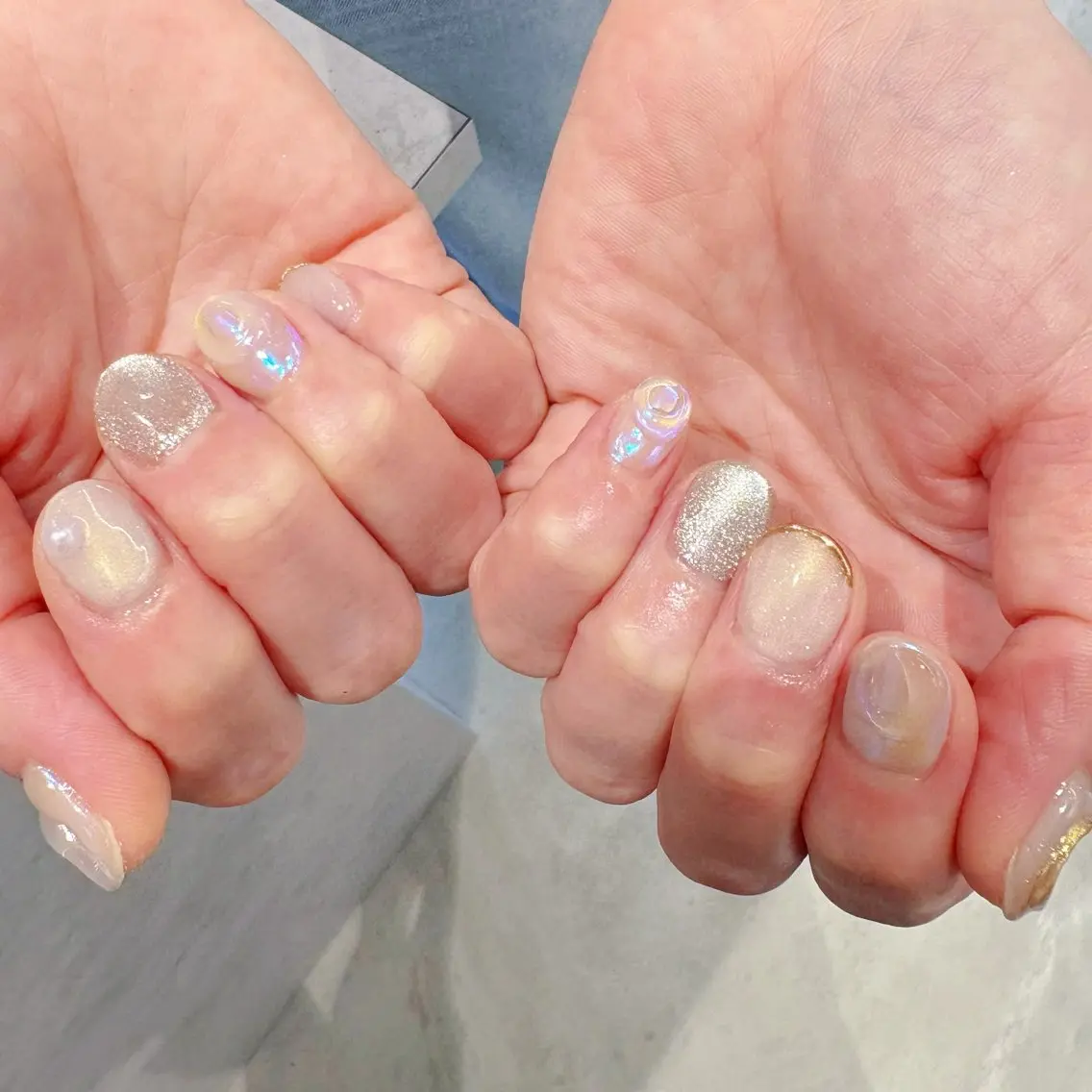 ネイル 持ち込み シンプルネイル Ayu ꕤ︎︎。°⋆のネイルデザイン