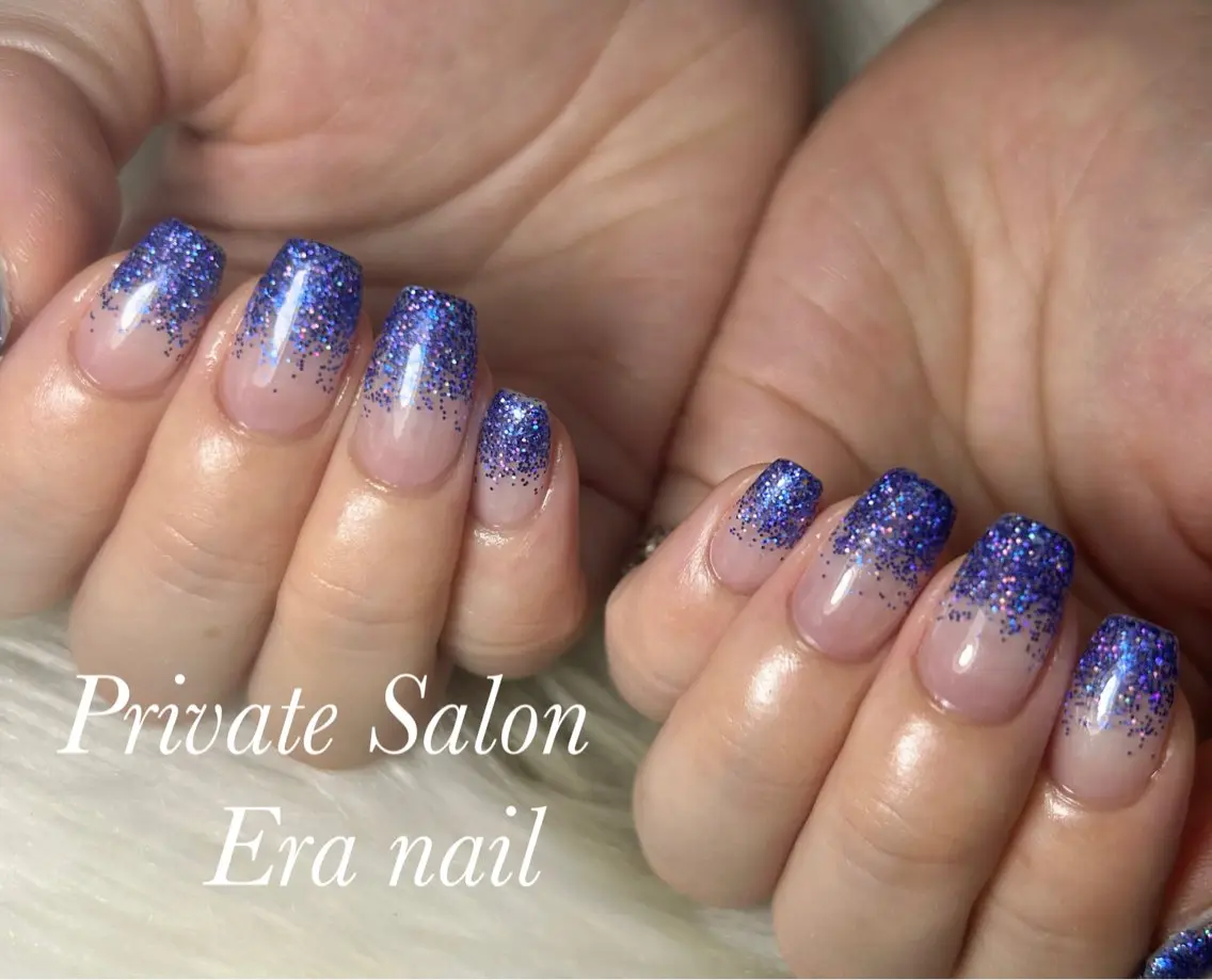 ネイル グラデーション ラメ(グリッター) ラメグラデーション ハンドネイル Era nailのネイルデザイン