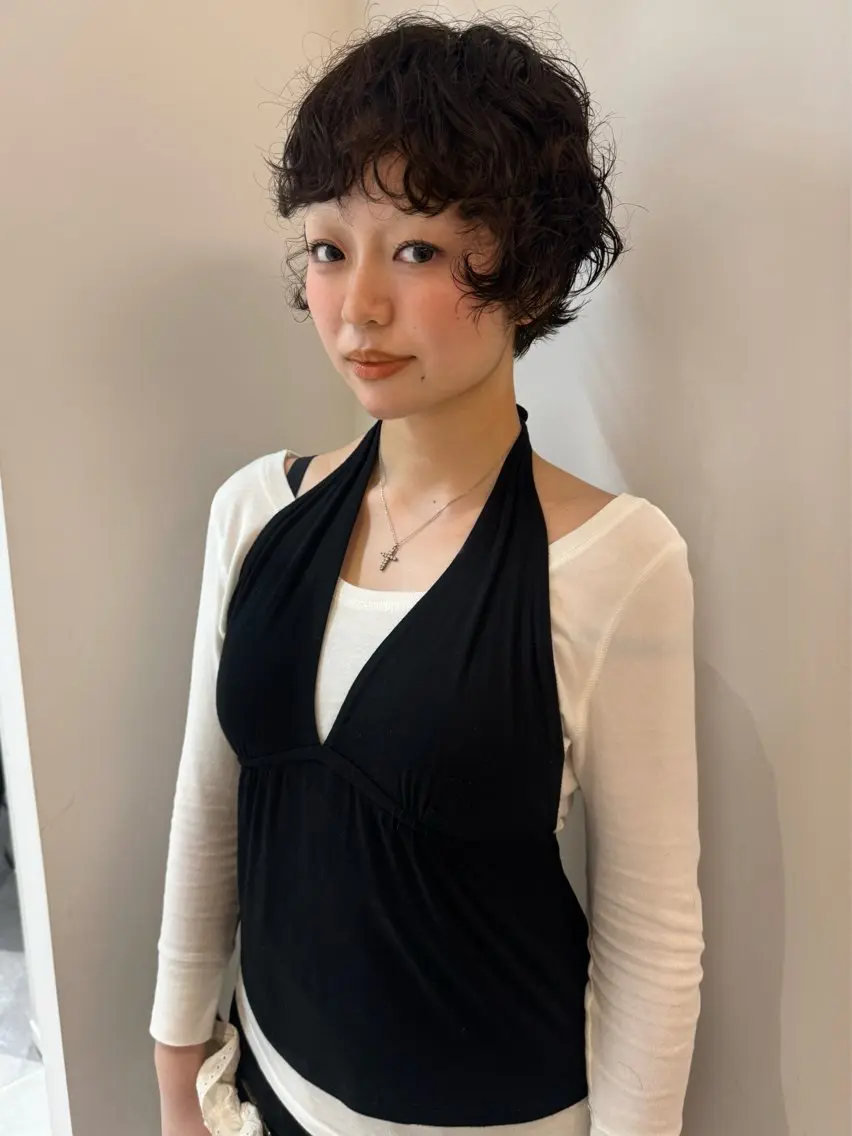 ショート カラー パーマ カット ヘアカラー パーマ misa___boo MISAのヘアスタイル