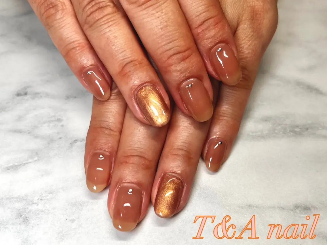 ネイル 長さ出し ジェルネイル ニュアンスネイル スカルプネイル シンプルネイル T&A nailのネイルデザイン